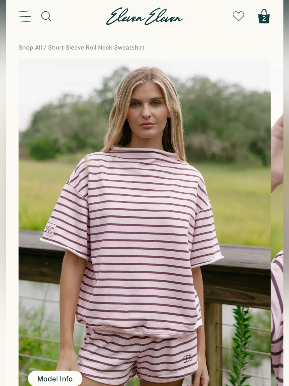 Eleven Eleven Short Sleeve Roll Neck Sundown top